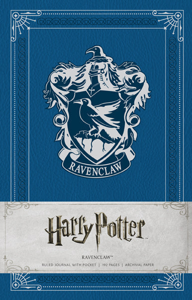 Harry Potter Ravenclaw hardcover ruled journal with Ravenclaw crest and blue cover, featuring iconic Harry Potter branding by Insight Editions.