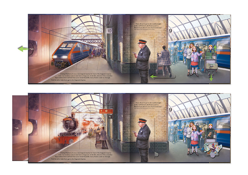 Hardcover copy of Harry Potter's Journey to Hogwarts by Insight Editions, featuring magical illustrations and detailed cover art.