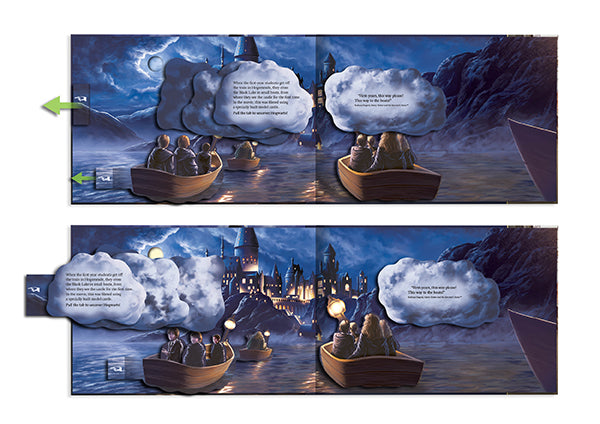 Hardcover copy of Harry Potter's Journey to Hogwarts by Insight Editions, featuring detailed cover art and magical illustrations.