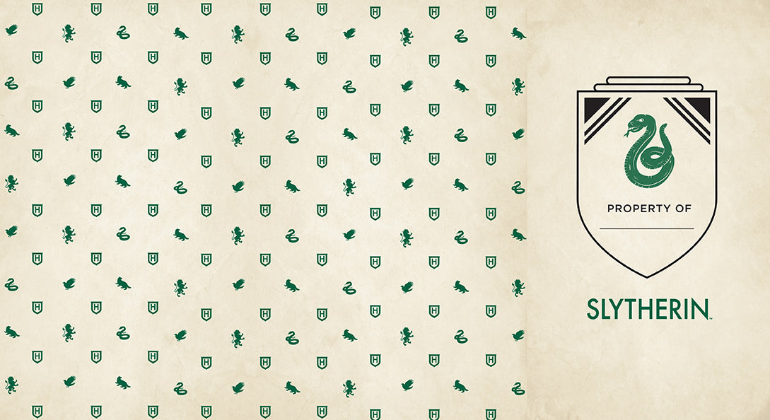 Slytherin Harry Potter hardcover ruled journal by Insight Editions, featuring green cover with Slytherin emblem and gold accents.