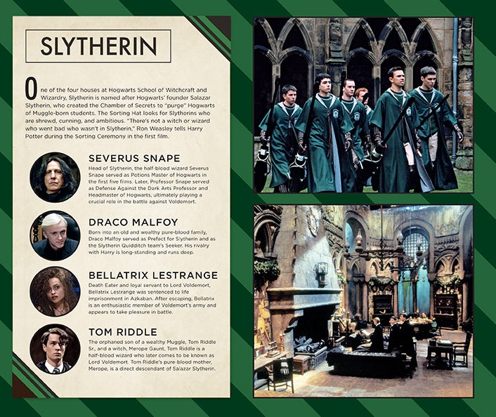 Hardcover Slytherin Journal from Harry Potter series by Insight Editions, featuring green cover with Slytherin crest and ruled pages.