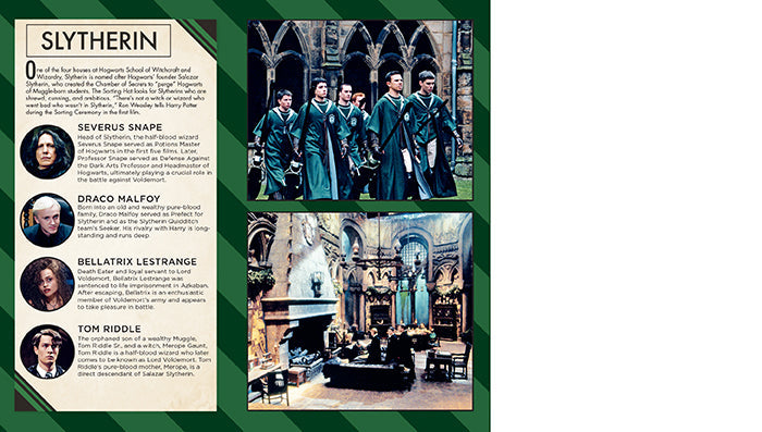 Hardcover Harry Potter Slytherin ruled pocket journal with green cover and Slytherin crest from Insight Editions