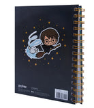 Hardcover Harry Potter spiral notebook by Insight Editions with magical-themed cover design and lined pages inside.