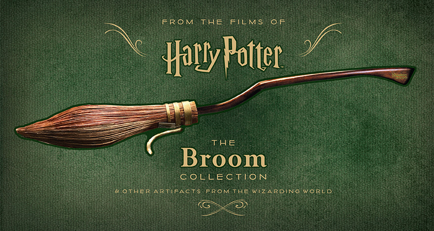 Hardcover Harry Potter: The Broom Collection by Insight Editions featuring detailed illustrations of magical broomsticks.