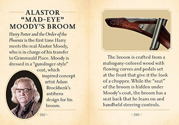 Hardcover copy of Harry Potter: The Mini Book of Brooms by Insight Editions, featuring detailed illustrations of magical broomsticks.
