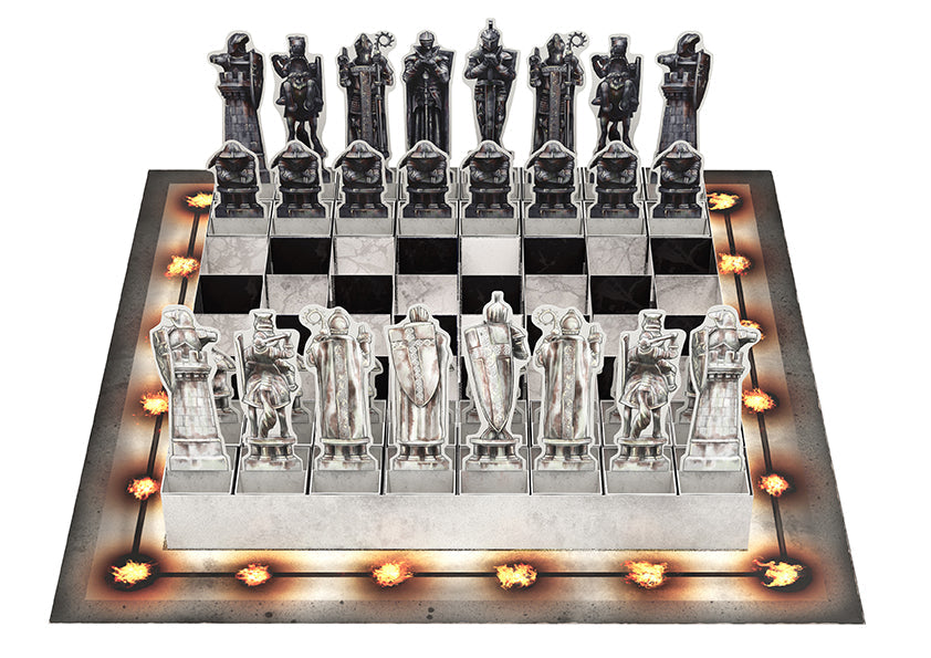 Hardcover Harry Potter: The Pop-Up Wizard Chess Set by Insight Editions with detailed wizard chess illustrations and packaging.