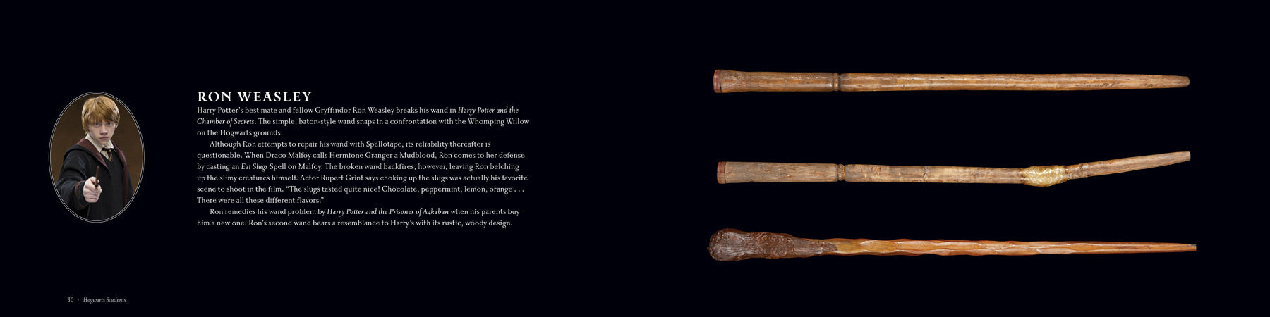 Interior of Harry Potter hardcover Wand Collection book by Insight Editions, showing detailed illustrations and pages.