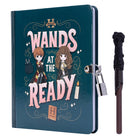 Hardcover Harry Potter Wands at the Ready Lock & Key Diary by Insight Editions, featuring magical wand illustrations on the cover.