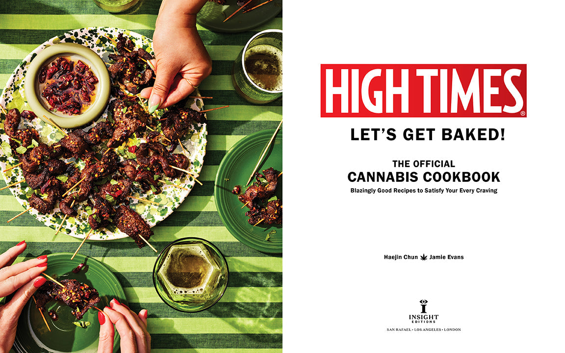 Hardcover book titled "High Times: Let's Get Baked!" by Insight Editions, featuring colorful cover art and bold lettering.