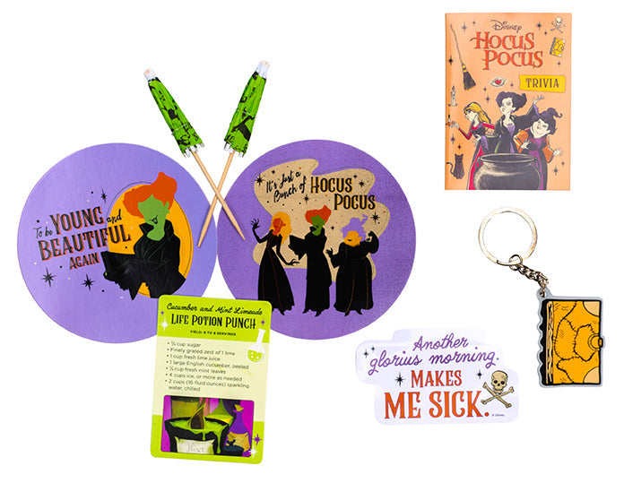 Hardcover book titled "Hocus Pocus: 13 Frights of Halloween" by Insight Editions, featuring spooky Halloween-themed illustrations.