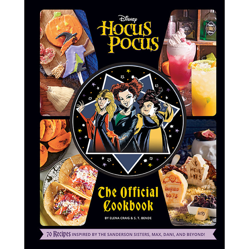 Hardcover of Hocus Pocus: The Official Cookbook by Insight Editions, featuring spooky-themed pages and colorful cover art.