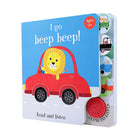 Hardcover "I Go...Beep Beep" sound book by Insight Editions with colorful vehicle illustrations and interactive sound buttons.