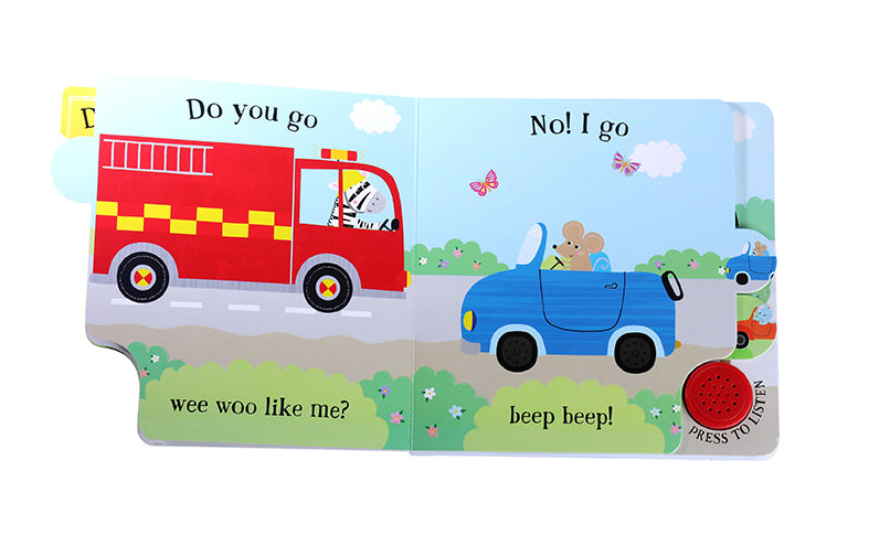 Hardcover "I Go...Beep Beep" sound book by Insight Editions showing colorful vehicle illustrations on the cover