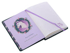 Hardcover embroidered journal titled "I Wish I Was a Unicorn" by Insight Editions, featuring a whimsical unicorn design on the cover.