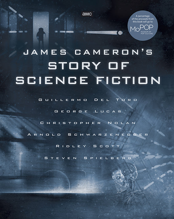 Hardcover book titled James Cameron's Story of Science Fiction by Insight Editions, featuring a close-up of the cover design.