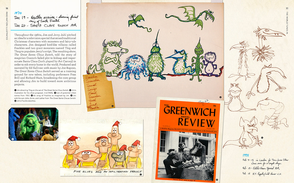 Hardcover of Jim Henson's Imagination Illustrated by Insight Editions, featuring colorful illustrations and detailed cover art.