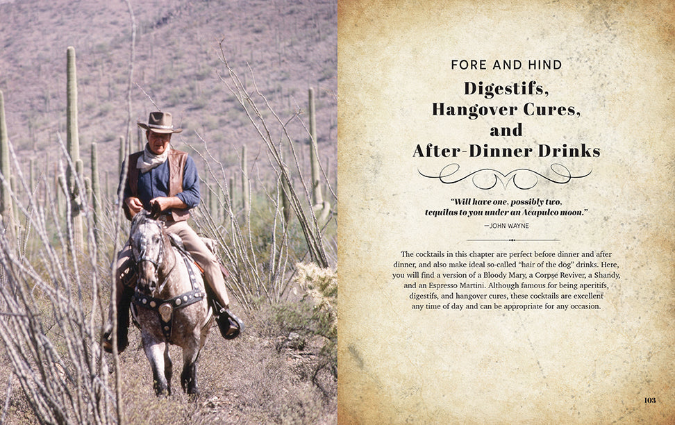 Hardcover of John Wayne: The Official Cocktail Book by Insight Editions, featuring a vintage-inspired cover design.