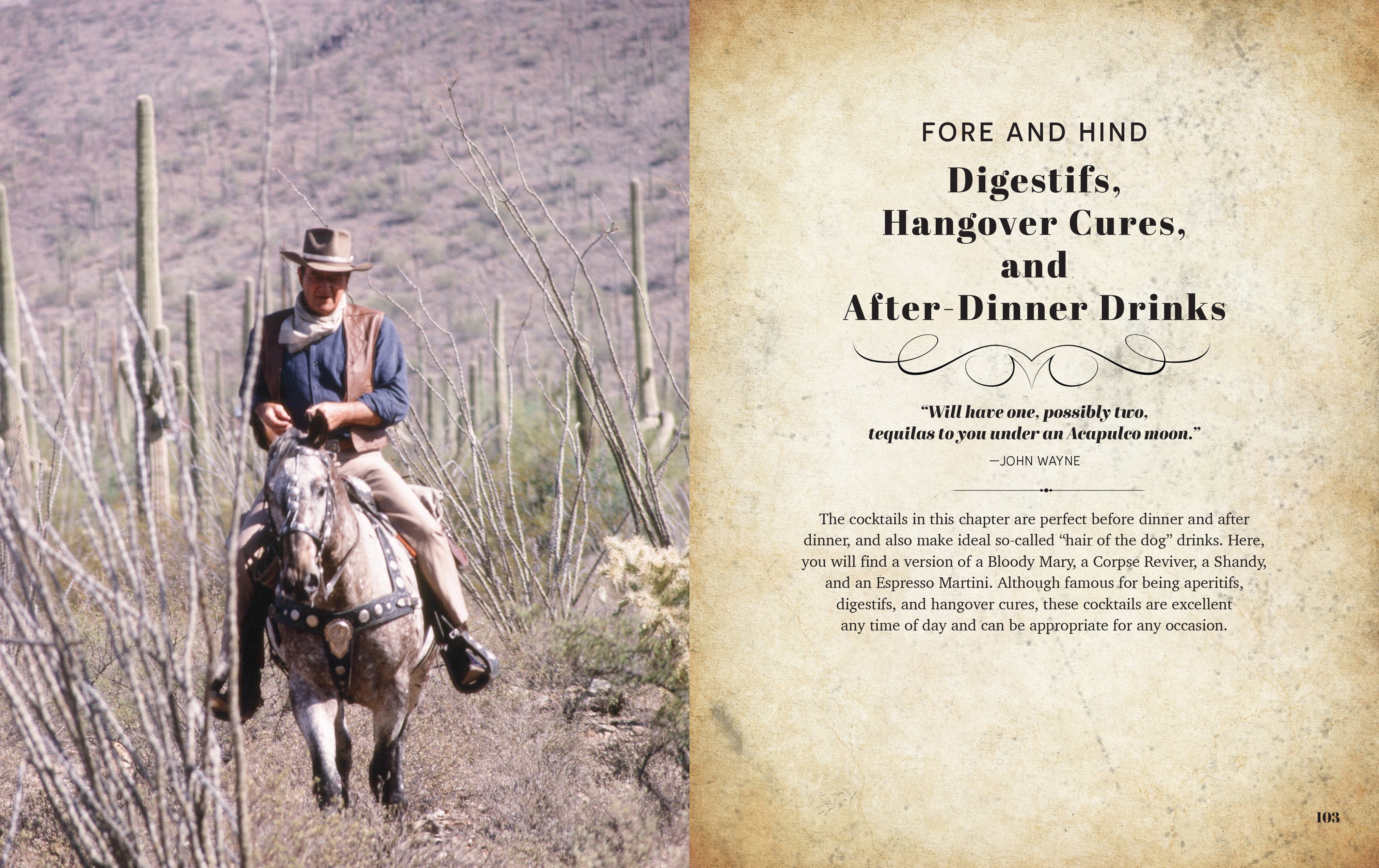 Hardcover John Wayne: The Official Cocktail Book Gift Set by Insight Editions featuring a themed cocktail recipe book with vintage design.