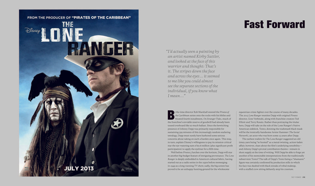 Hardcover book by Insight Editions featuring Johnny Depp, with cover image and detailed interior pages visible.
