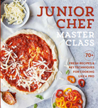 Hardcover Junior Chef Master Class book by Insight Editions, featuring colorful culinary illustrations and cooking techniques for kids.