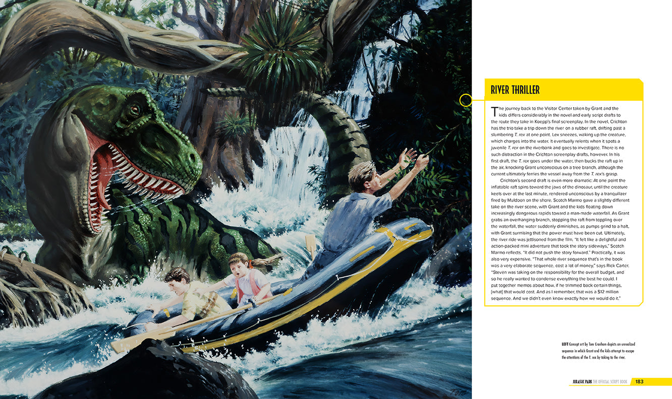 Hardcover of Jurassic Park: The Official Script Book by Insight Editions, featuring a detailed cover design.