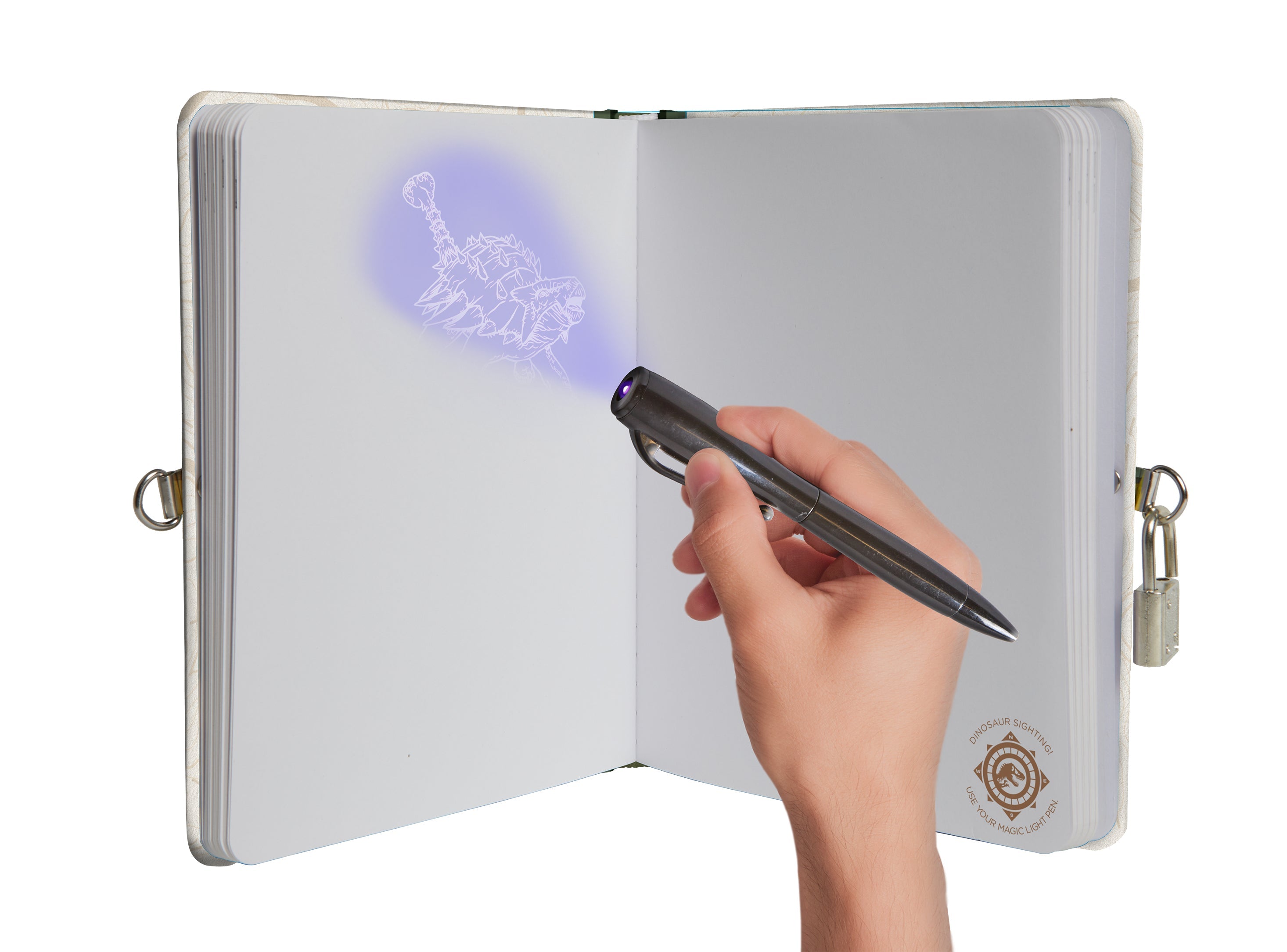 Hardcover Jurassic World Lock & Key Diary by Insight Editions featuring dinosaur-themed design and secure lock and key.