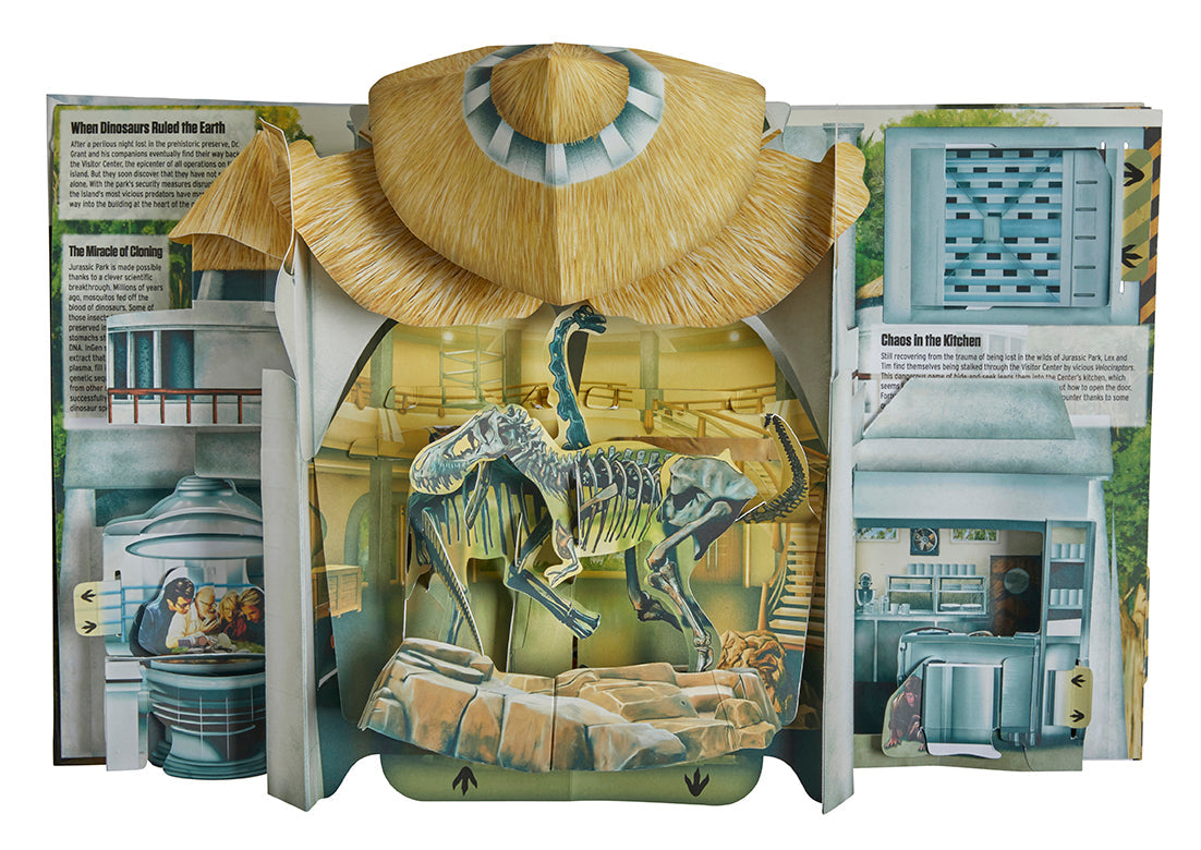 Hardcover Jurassic World: The Ultimate Pop-Up Book by Insight Editions featuring colorful dinosaur pop-up pages inside.
