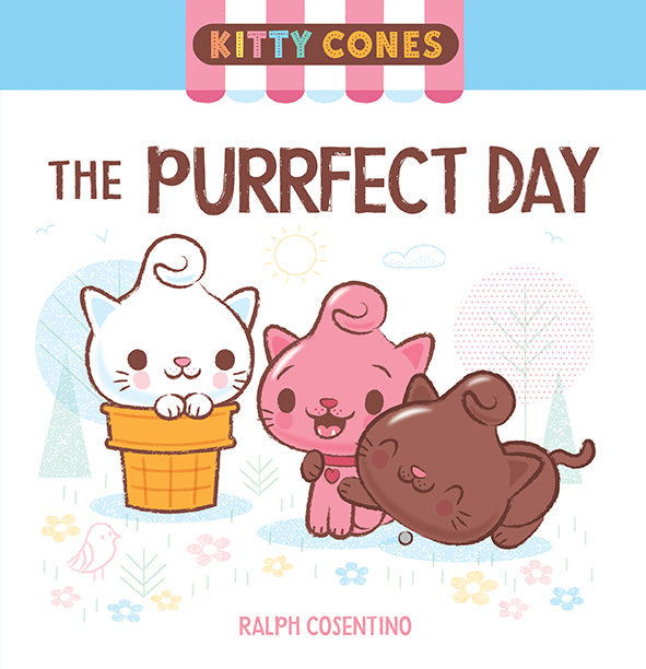 Hardcover of "Kitty Cones: The Purrfect Day" by Insight Editions featuring colorful cat illustrations on the cover.
