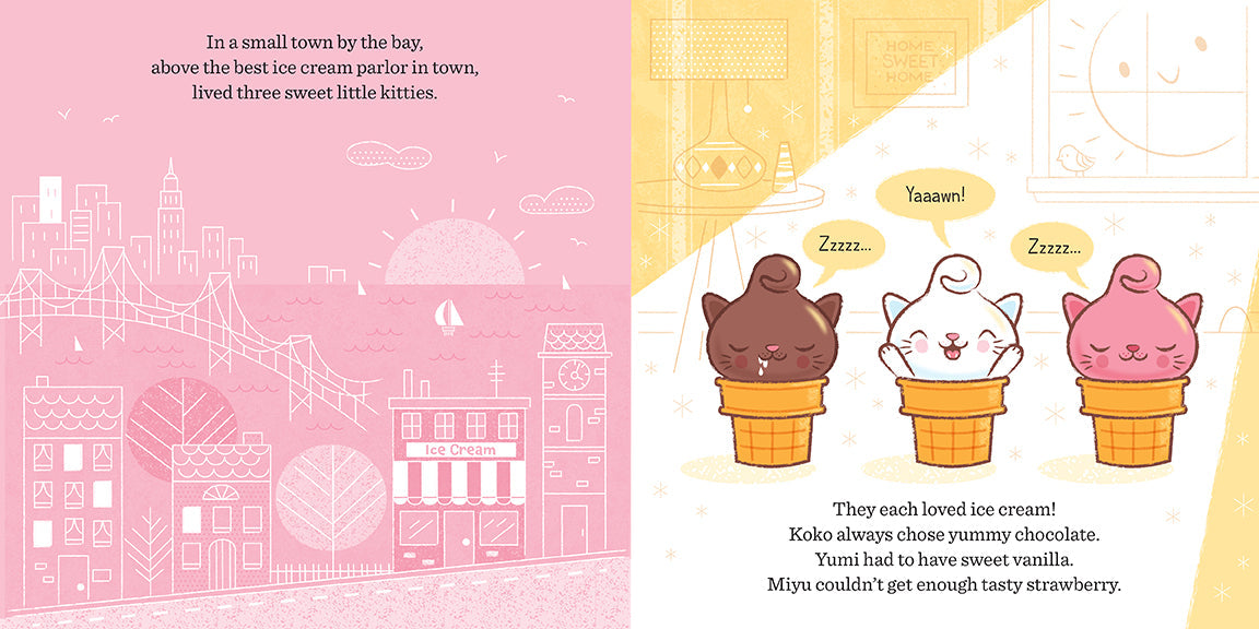 Hardcover copy of "Kitty Cones: The Purrfect Day" by Insight Editions featuring colorful cat illustrations and playful cover art.