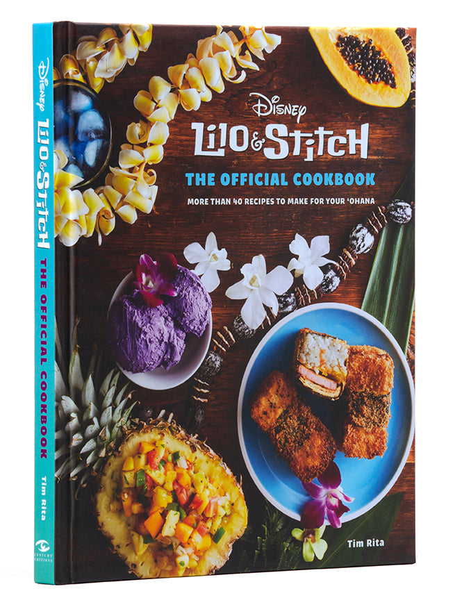 Hardcover of "Lilo and Stitch: The Official Cookbook" by Insight Editions, featuring colorful cover art with characters from the movie.