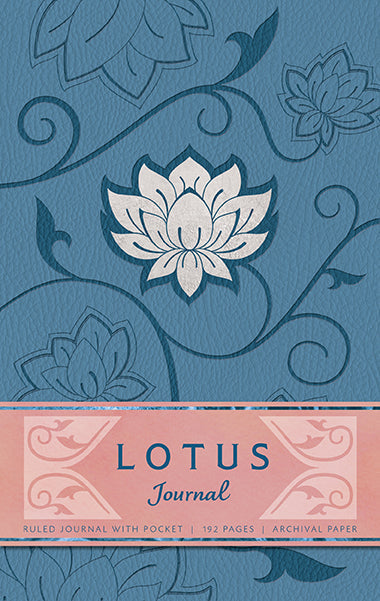 Lotus hardcover ruled journal by Insight Editions with a textured black cover and gold embossed lotus design.