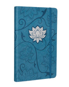 Insight Editions Lotus hardcover ruled journal with a textured cover and gold foil accents, perfect for writing and note-taking.