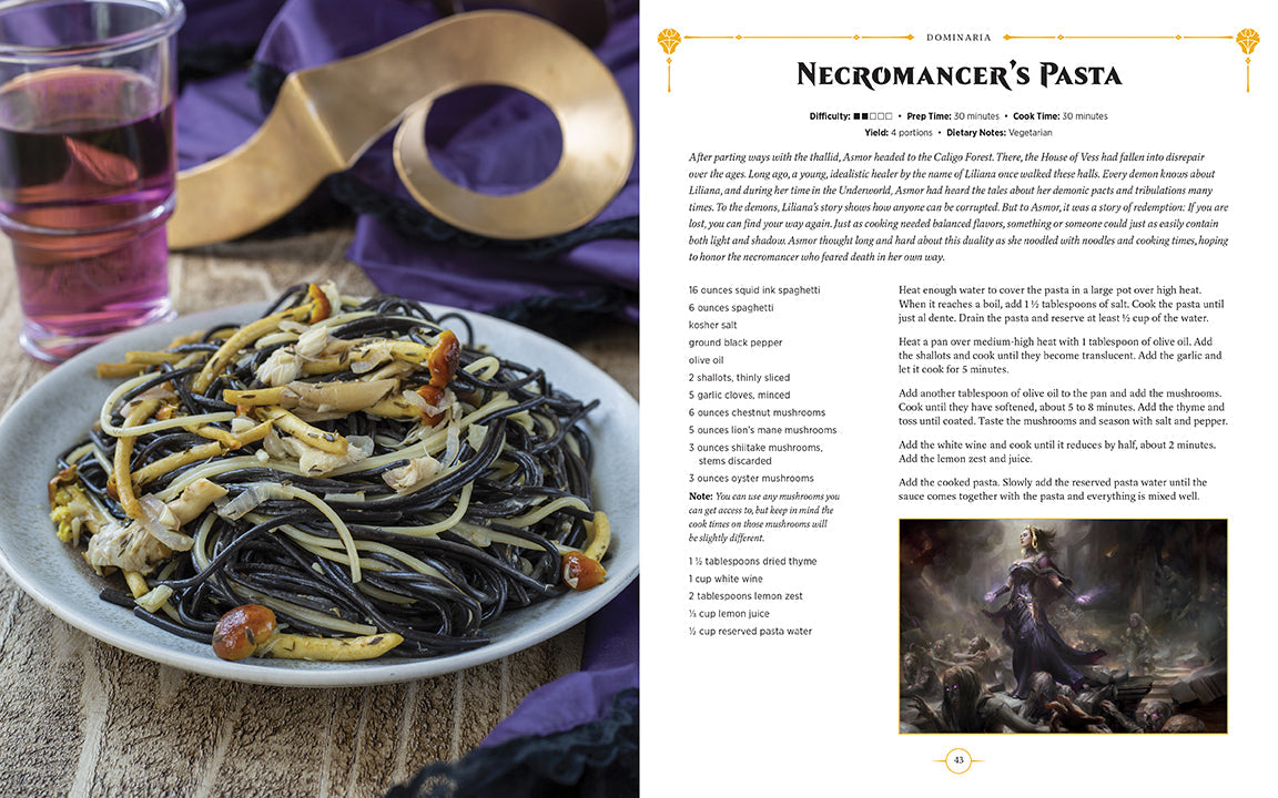 Hardcover of Magic: The Gathering The Official Cookbook by Insight Editions, featuring colorful fantasy-themed illustrations on the cover.