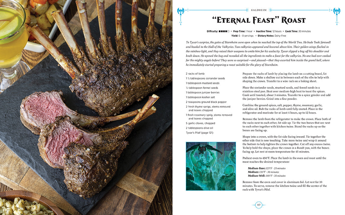 Hardcover of Magic: The Gathering Official Cookbook by Insight Editions featuring fantasy-themed recipes and artwork.