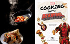 Hardcover Marvel Comics: Cooking with Deadpool book by Insight Editions featuring Deadpool-themed recipes and illustrations.