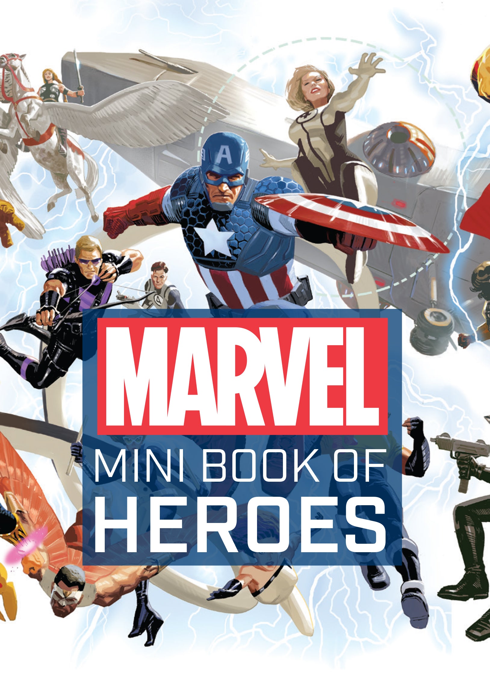 Hardcover Marvel Comics: Mini Book of Heroes by Insight Editions, featuring colorful comic character illustrations.