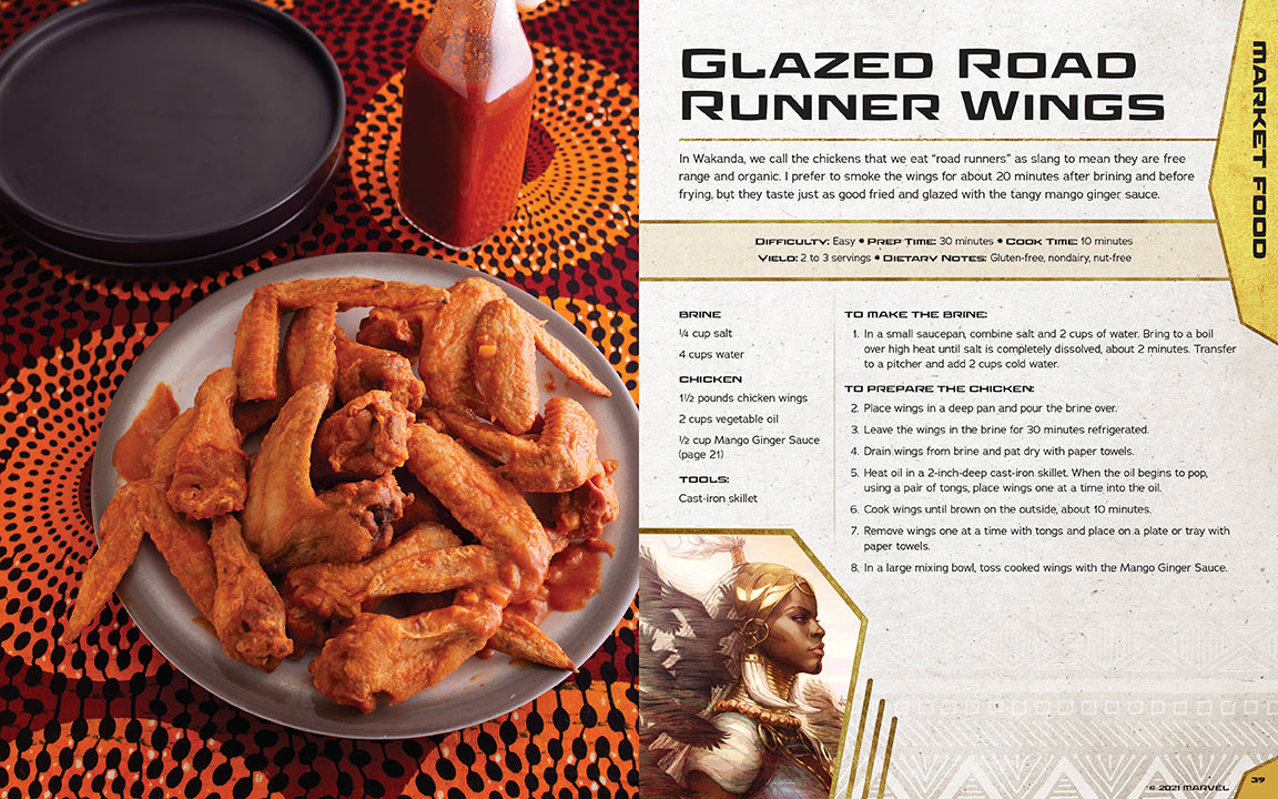 Hardcover of Marvel's Black Panther: The Official Wakanda Cookbook by Insight Editions, featuring vibrant cover art and cookbook details.