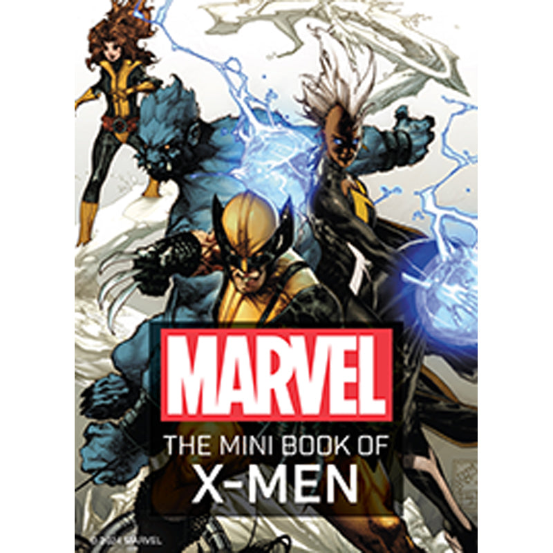 Hardcover of Marvel's The Mini Book of X-Men by Insight Editions, featuring colorful comic book cover art and X-Men characters.