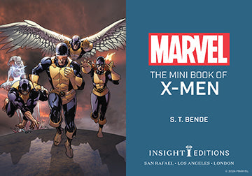 Hardcover of Marvel: The Mini Book of X-Men by Insight Editions showing colorful cover art with X-Men characters.