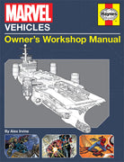 Hardcover Marvel Vehicles book by Insight Editions featuring colorful illustrations of iconic Marvel superhero vehicles.