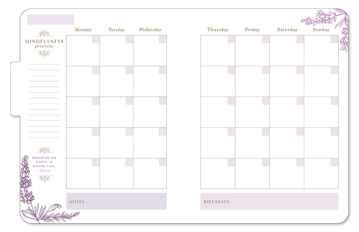 Hardcover Insight Editions Mindfulness 12-Month Undated Planner with a sleek, minimalist cover design.