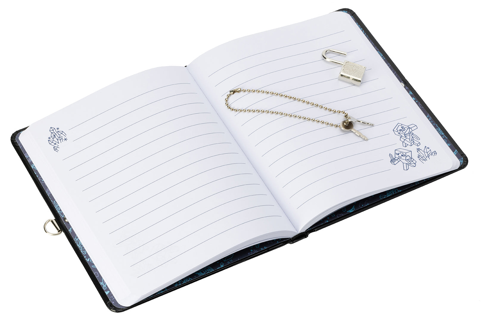 Hardcover Minecraft Beware of the Dark Invisible Ink Lock & Key Diary by Insight Editions with cover illustration and lock mechanism.