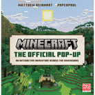 Hardcover copy of Minecraft: The Official Pop-Up book by Insight Editions featuring colorful pop-up illustrations.
