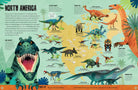 Hardcover My First Dinosaur Atlas by Insight Editions featuring colorful dinosaur illustrations and informative pages.