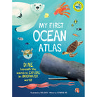 Hardcover My First Oceans Atlas by Insight Editions, featuring colorful underwater scenes and marine life illustrations.