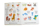 Hardcover of "My First Slide and Seek: 100 Words" by Insight Editions showing colorful pages for young children.