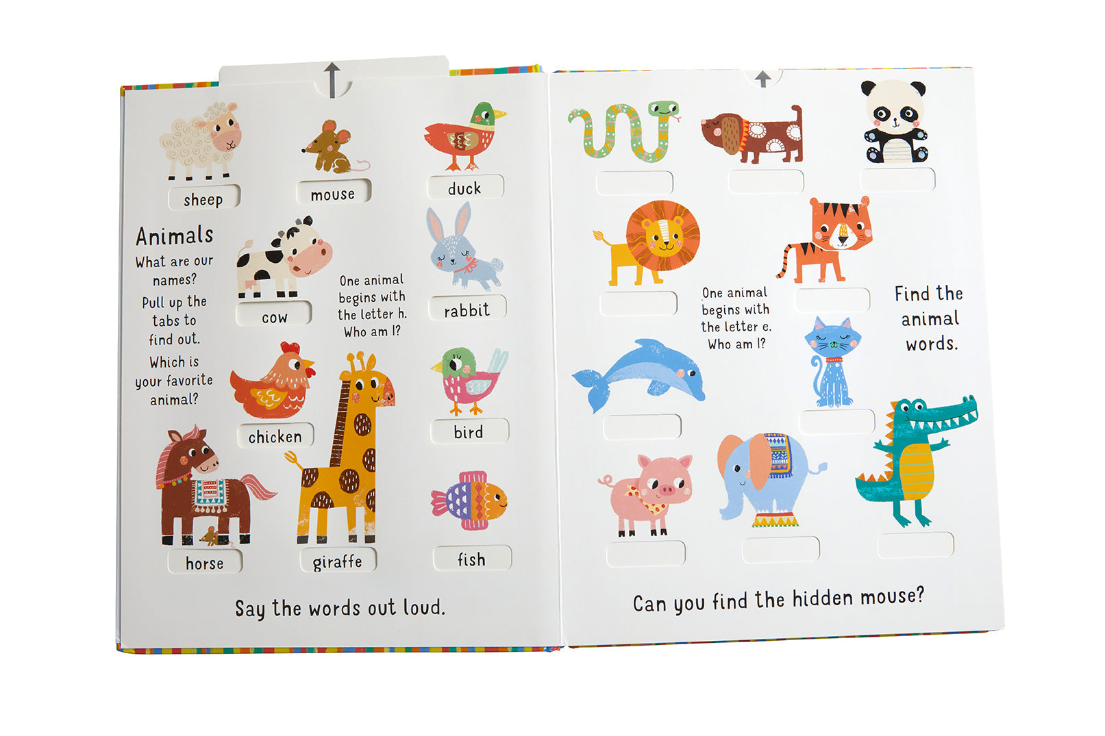 Hardcover of "My First Slide and Seek: 100 Words" by Insight Editions showing colorful pages for young children.