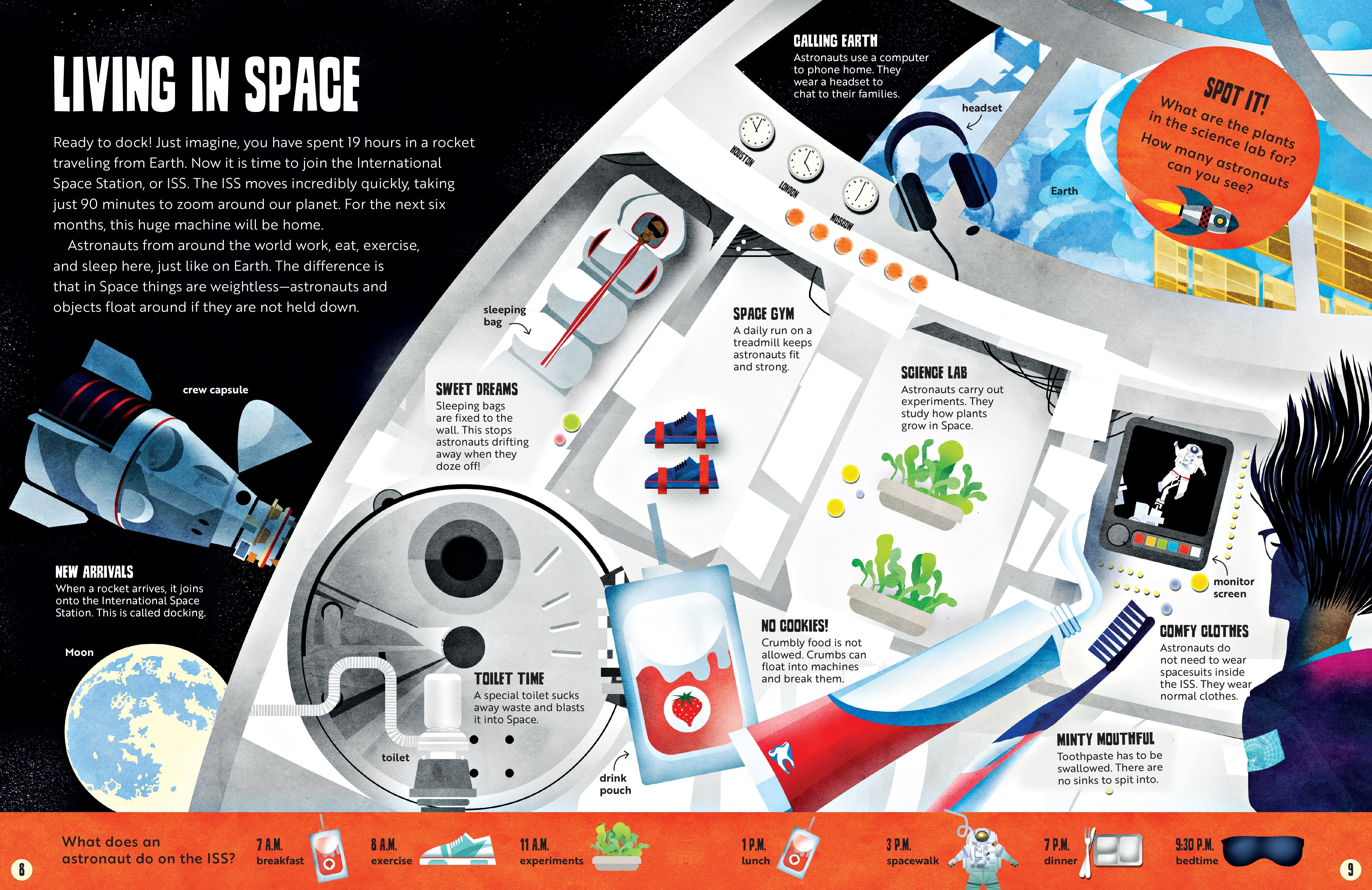 Hardcover My First Space Atlas by Insight Editions featuring colorful space illustrations and educational content for children.