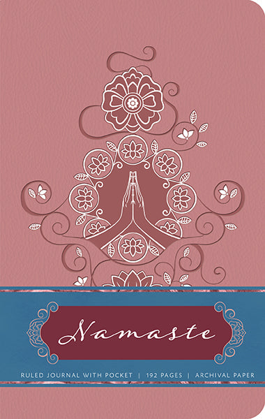 Insight Editions Namaste hardcover ruled journal with a textured cover and lined pages, ideal for writing and note-taking.