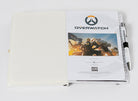 Overwatch hardcover ruled journal with pen by Insight Editions, featuring themed cover design and lined pages for writing.